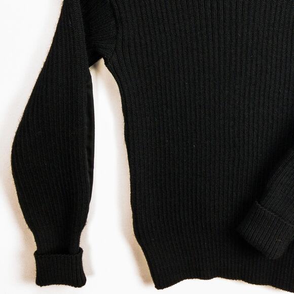 Vintage Commando Military Sweater Wool Men’s Large Black Made in USA USMC Style - Picture 10 of 11